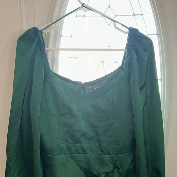 nwt Skylar Rose Green Satin Mini Dress Womens Size Medium - Picture 4 of 8